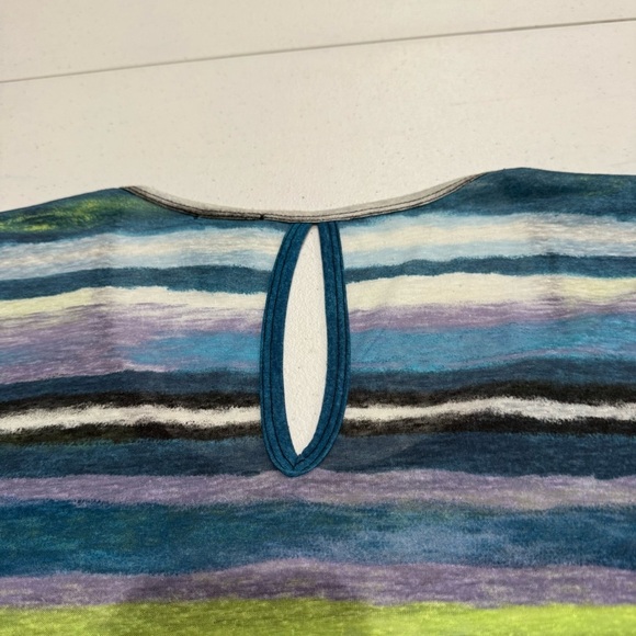 C&C California Maxi Dress High Low Cap Sleeves Multi Color Stripes Women’s Sz S - Picture 9 of 12